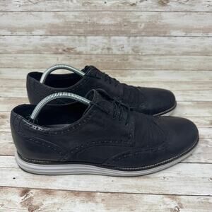 Cole Haan Grand C23404 Black Leather Wingtip Dress Shoes Men's Size 10.5M